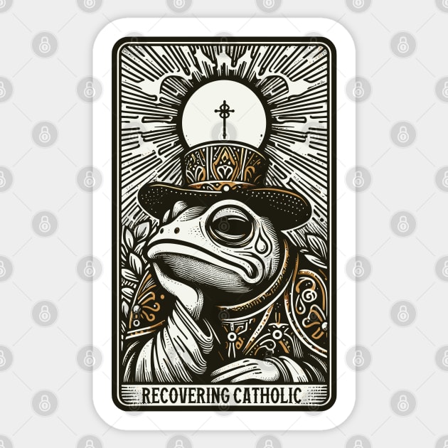 Recovering Catholic // Frog Pope Sticker by Trendsdk